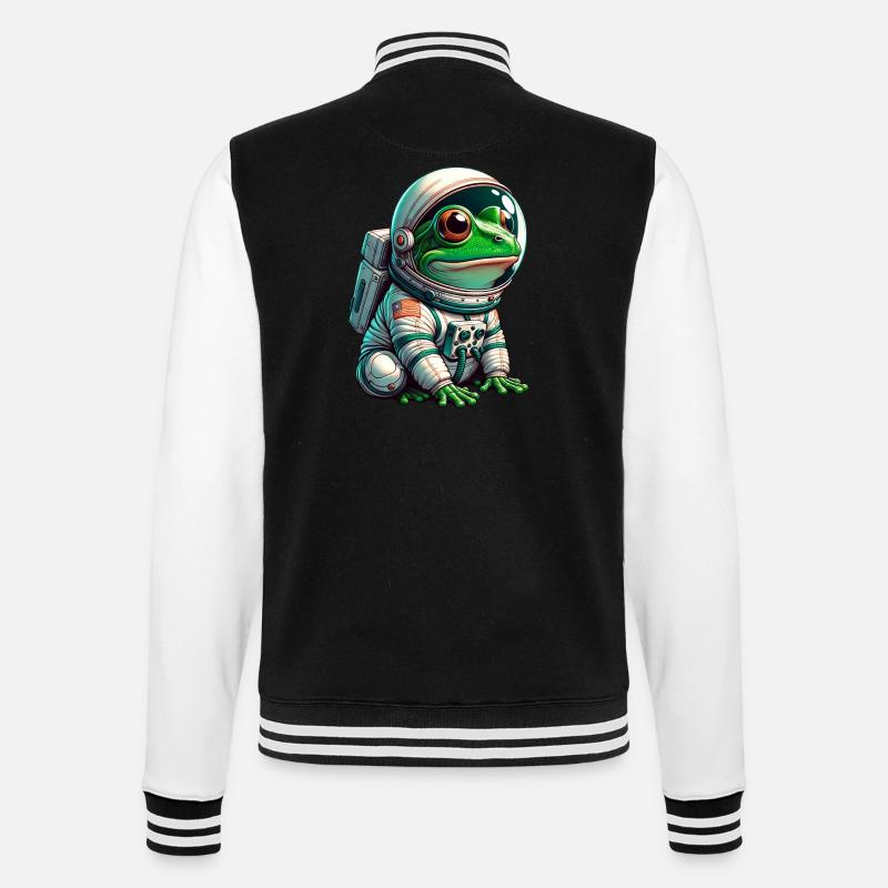Grenouille astronaute dans l’espace - Veste Teddy - noir/blanc