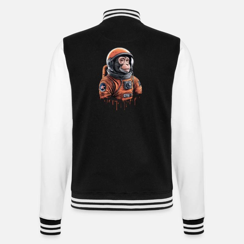 Space Monkey Explorer Adventure - College Sweat Jacket - black/white