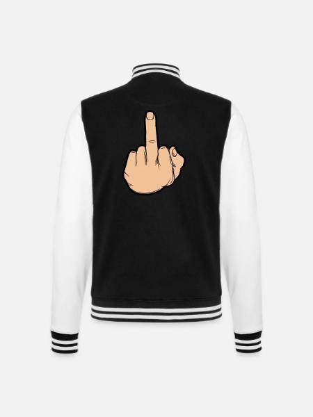 hand mittelfinger - College-Sweatjacke - Schwarz/Weiß