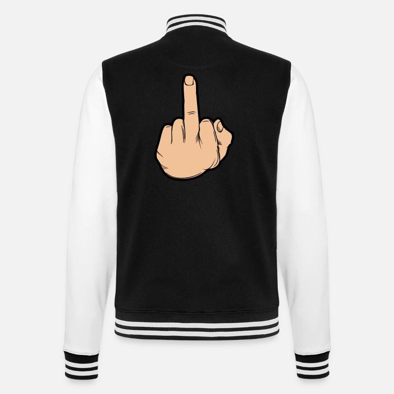 Doigt d’honneur de la main - Veste Teddy - noir/blanc