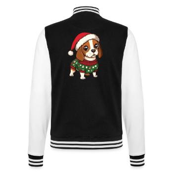 Beagle Hund Weihnachten - College-Sweatjacke - Schwarz/Weiß - Hinten - Marisol (170cm)