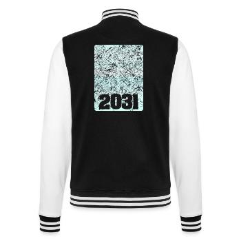 Zahl 2031 - College-Sweatjacke - Schwarz/Weiß - Hinten - Marisol (170cm)
