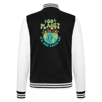 Go Planet It's Your Earth Day Planet Environmental - College-Sweatjacke - Schwarz/Weiß - Hinten - Marisol (170cm)