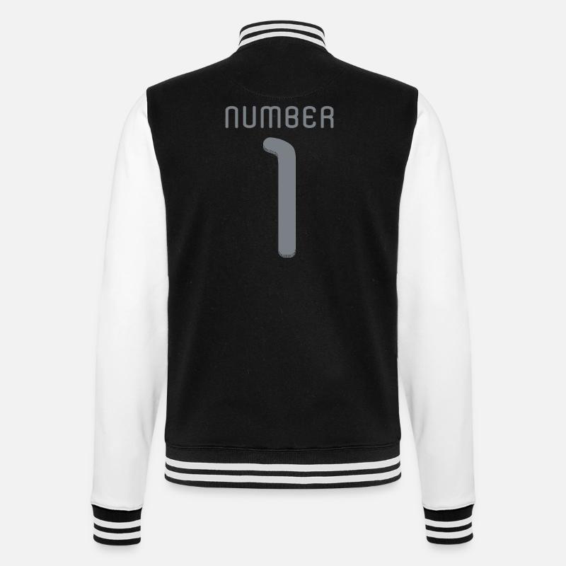 Nummer eins ☝ - College-Sweatjacke - Schwarz/Weiß