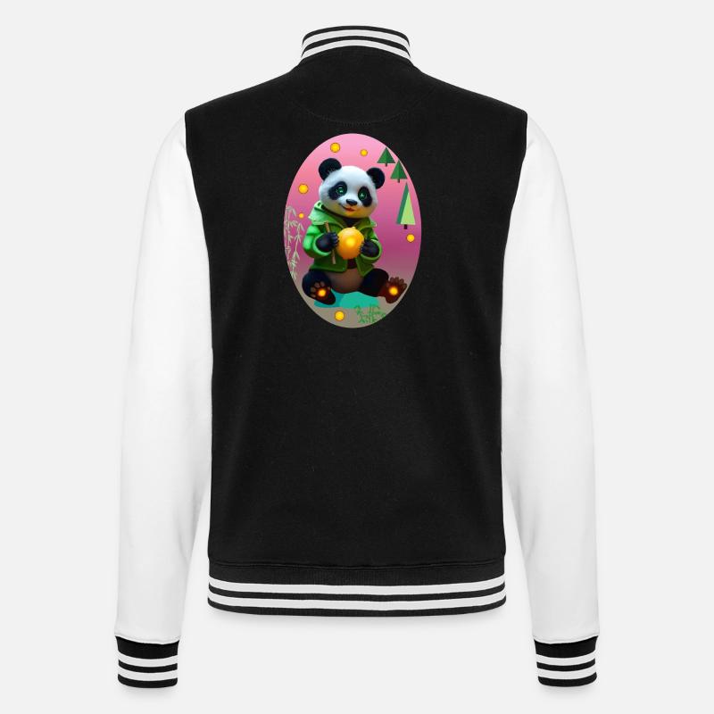 Cyber panda avec citron néon - Veste Teddy - noir/blanc