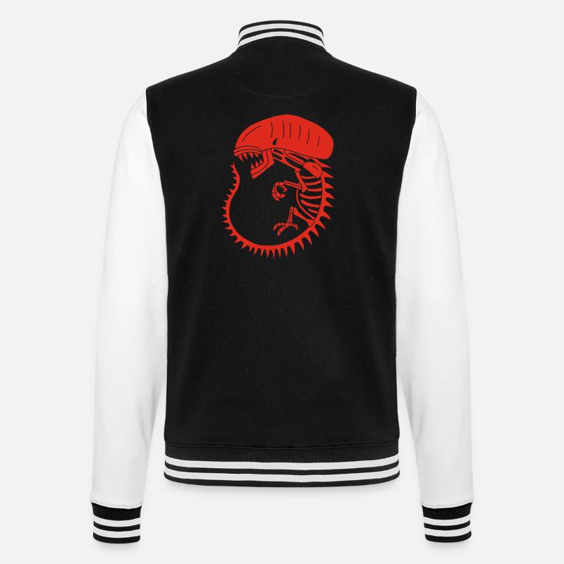Squelette de monstre extraterrestre rouge - Veste Teddy - noir/blanc