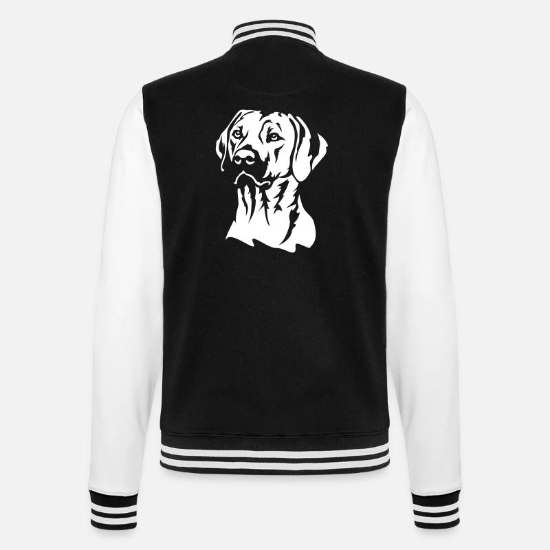 Rhodesian Ridgeback Head « Black Edition » - Veste Teddy - noir/blanc