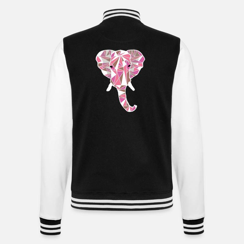 pink elephant head - College Sweat Jacket - black/white