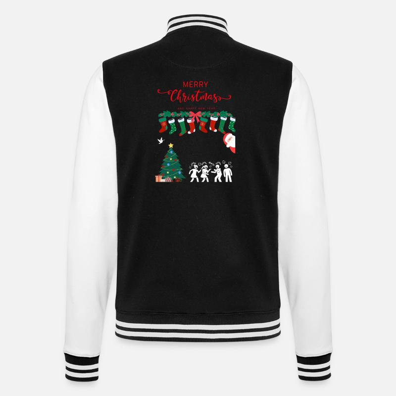 Frohe Weihnachten - College-Sweatjacke - Schwarz/Weiß