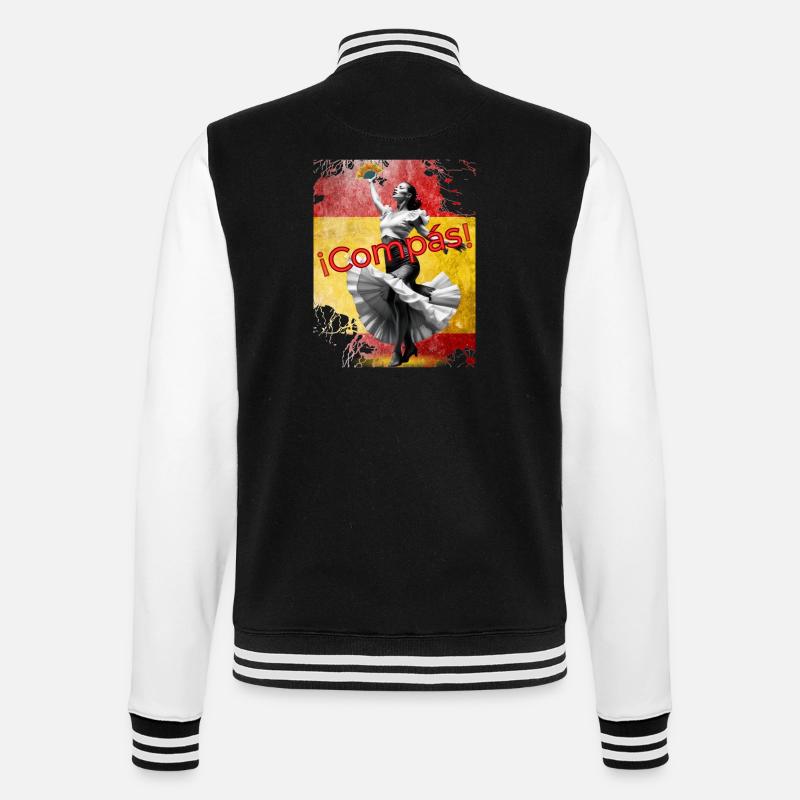 Flamenco Dancer Compas! Abanico - College Sweat Jacket - black/white