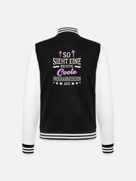 So sieht eine richtig coole Programmiererin aus IT - College-Sweatjacke - Schwarz/Weiß