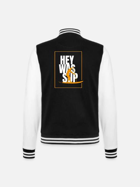 Was SUP Stand Up Paddlers - College-Sweatjacke - Schwarz/Weiß