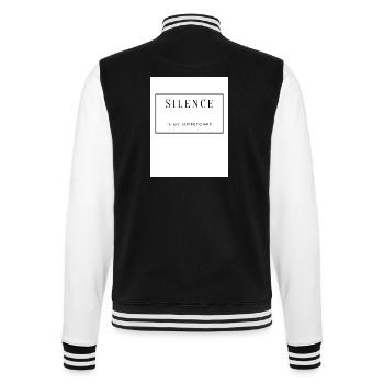 Silence, Force et Sérénité sur Textile - Veste Teddy - noir/blanc - Dos - Marisol (170cm)