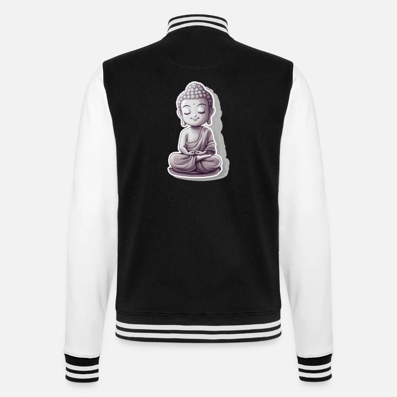 Meditating Buddha with calm expression - College Sweat Jacket - black/white