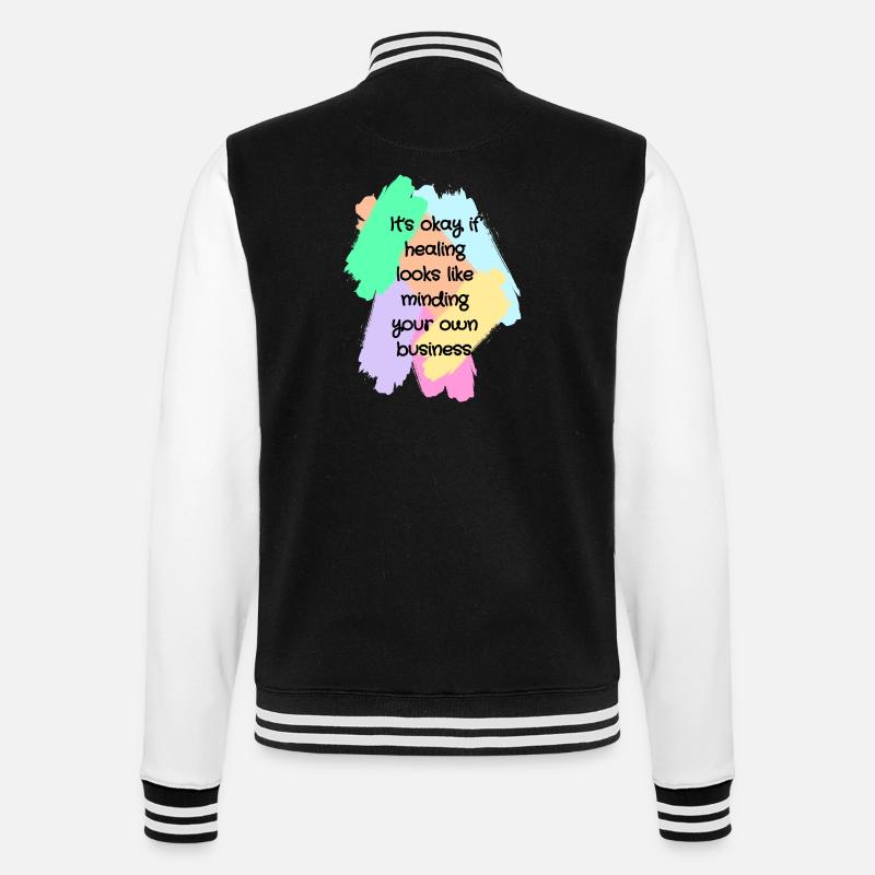 Healing Boundaries Slogan - Veste Teddy - noir/blanc