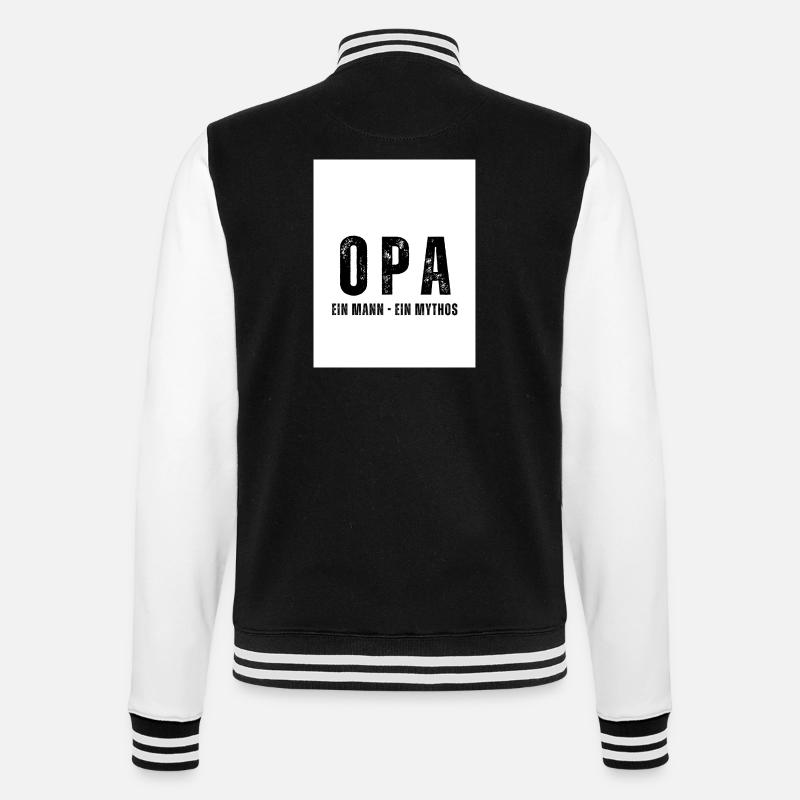 OPA Ein Mann - Ein Mythos - College-Sweatjacke - Schwarz/Weiß