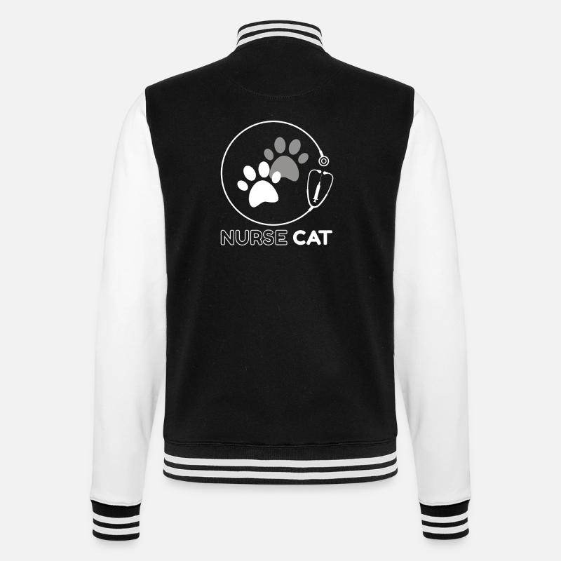 Chat Infirmier Pattes et Stéthoscope - Veste Teddy - noir/blanc