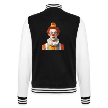 Ein Clown zu Karneval / Fasching - College-Sweatjacke - Schwarz/Weiß - Hinten - Marisol (170cm)