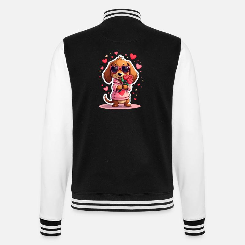 Dackel teckel teckel tekel - Veste Teddy - noir/blanc