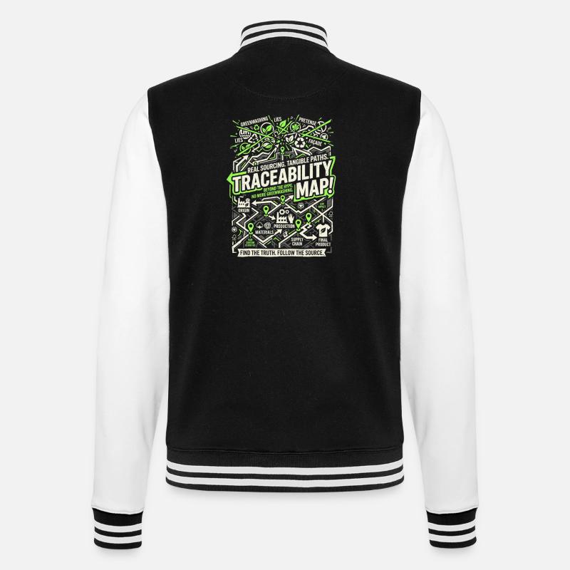 Traceability Map - College Sweat Jacket - black/white