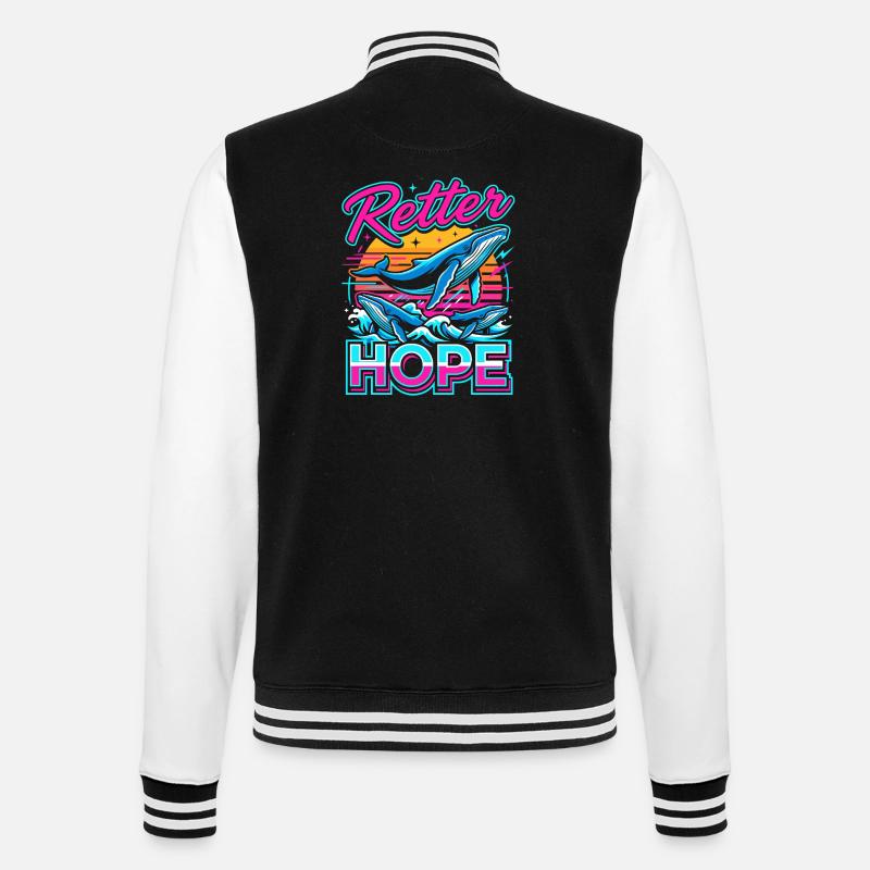 Neon-Wal Hoffnung - College-Sweatjacke - Schwarz/Weiß