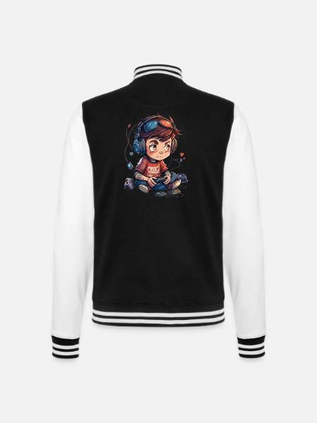 Cute Gamer Boy - College-Sweatjacke - Schwarz/Weiß