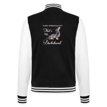 Personnalité de teckel sur quatre pattes - Veste Teddy - noir/blanc - Dos - Marisol (170cm)