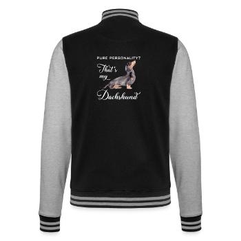 Personnalité de teckel sur quatre pattes - Veste Teddy - noir/gris chiné - Dos - Marisol (170cm)