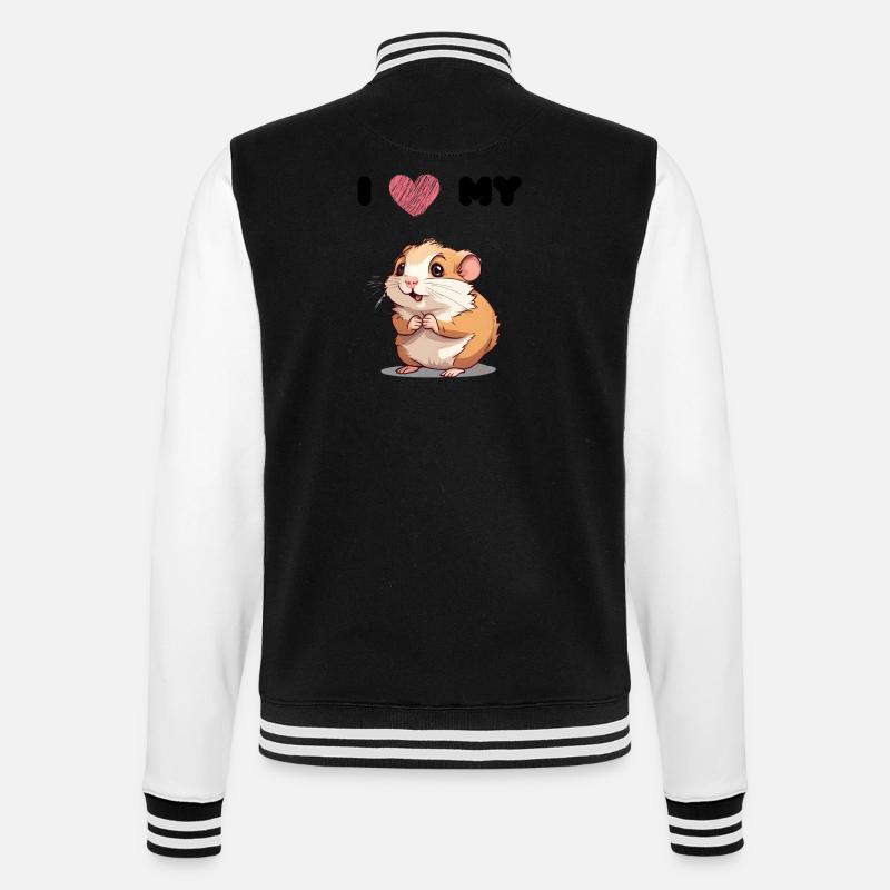 Hamsterliebe - süßer Hamster - College-Sweatjacke - Schwarz/Weiß