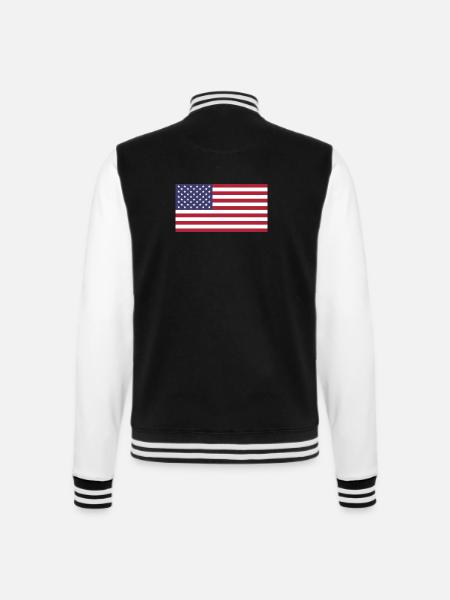 USA Flagge für Amerikaner und USA Fans - College-Sweatjacke - Schwarz/Weiß
