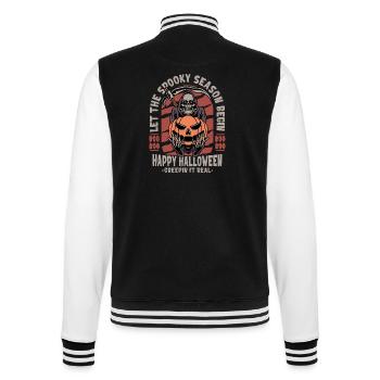 Halloween Grim Reaper with Pumpkin - College Sweat Jacket - black/white - Back - Marisol (170cm)