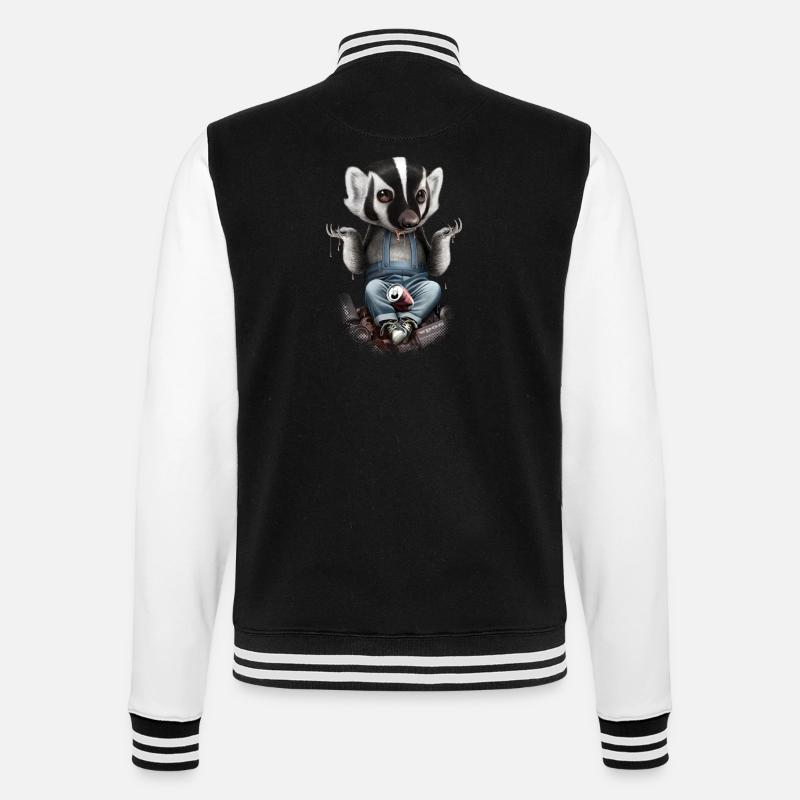 HONIGDACHS SORGEN NICHT - College-Sweatjacke - Schwarz/Weiß