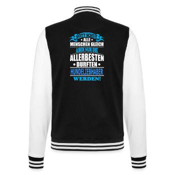 HUNDELIEBHABER - College-Sweatjacke - Schwarz/Weiß - Hinten - Marisol (170cm)