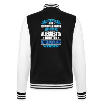MOTORRADFAHRER - College-Sweatjacke - Schwarz/Weiß - Hinten - Marisol (170cm)
