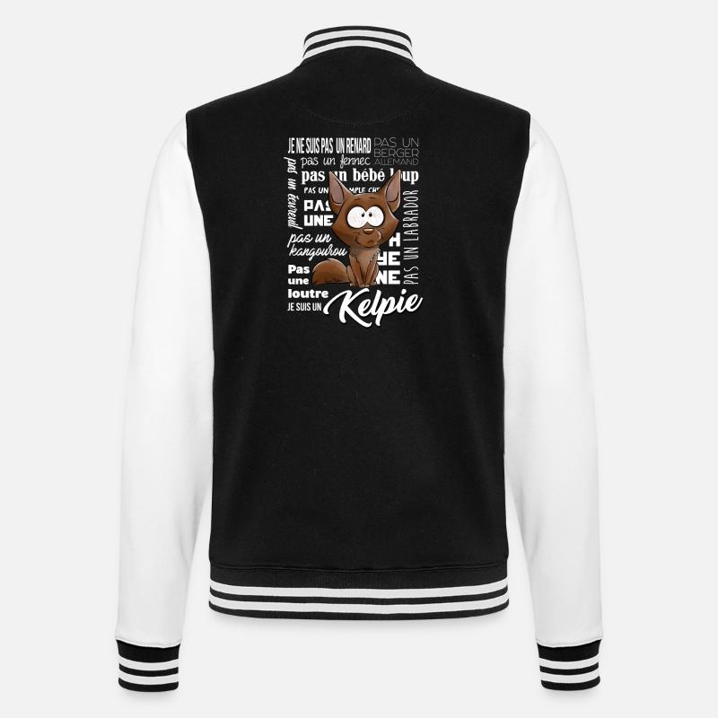 Ich bin ein Kelpie - College-Sweatjacke - Schwarz/Weiß