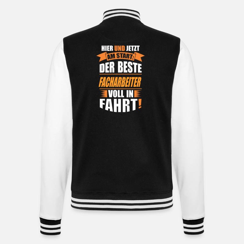 FACHARBEITER - College-Sweatjacke - Schwarz/Weiß