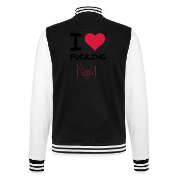 I Love Mastrubieren - College-Sweatjacke - Schwarz/Weiß - Hinten - Marisol (170cm)