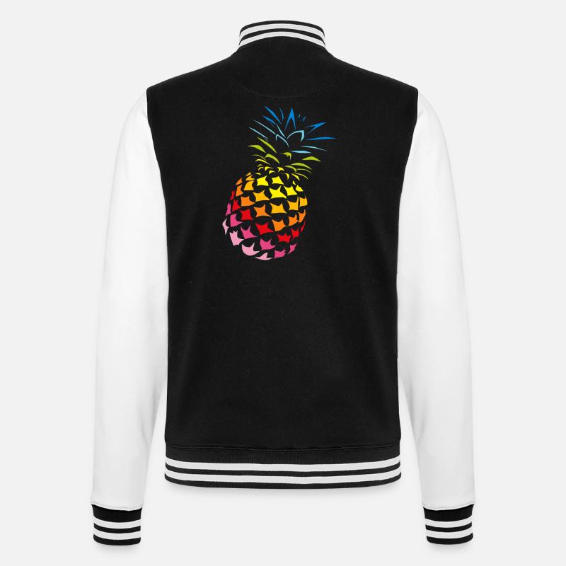 Ananas arc-en-couleurs - Veste Teddy - noir/blanc