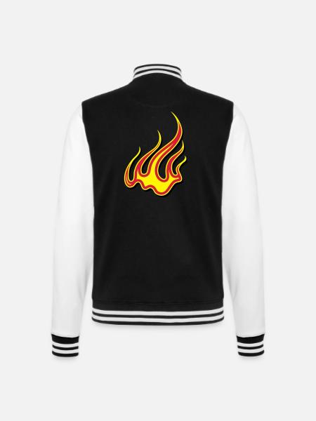 Fire flames art - College Sweat Jacket - black/white