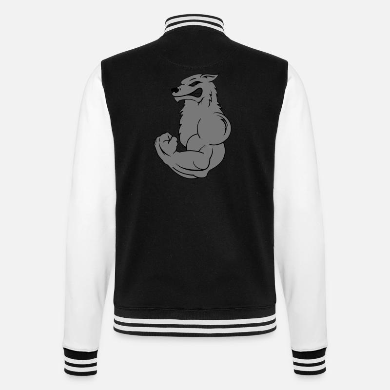 strong_wolf_2 - College-Sweatjacke - Schwarz/Weiß