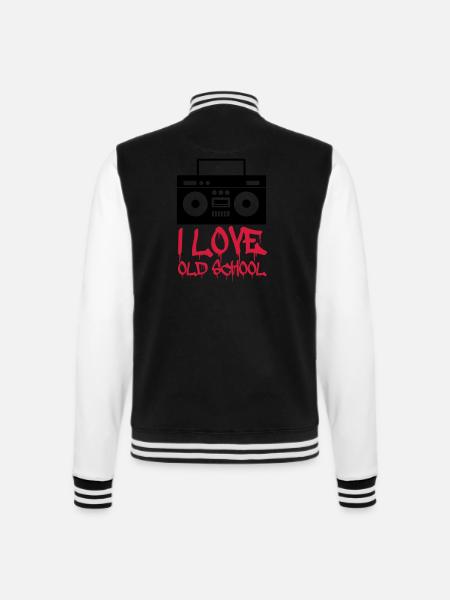 i_love_old_school_02 - College-Sweatjacke - Schwarz/Weiß