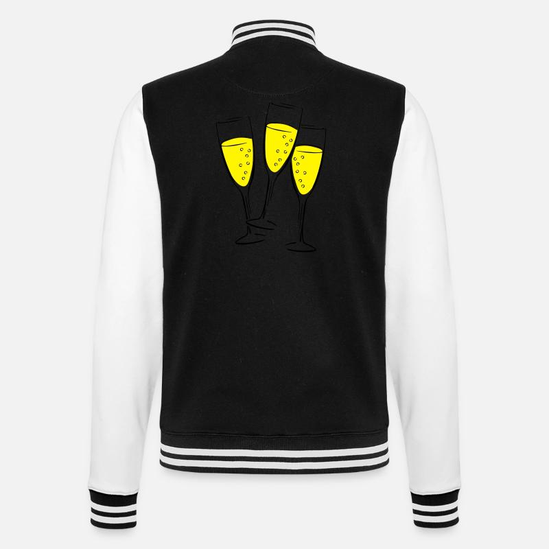 sekt glaeser illustration - College-Sweatjacke - Schwarz/Weiß