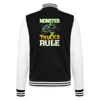 Monster trucks rule - College Sweat Jacket - black/white - Back - Marisol (170cm)
