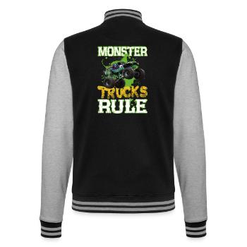 Monster trucks rule - College Sweat Jacket - black/heather grey - Back - Marisol (170cm)