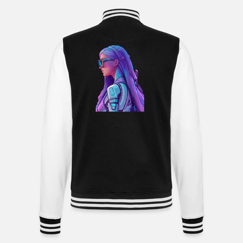 Space Fighter - College-Sweatjacke - Schwarz/Weiß