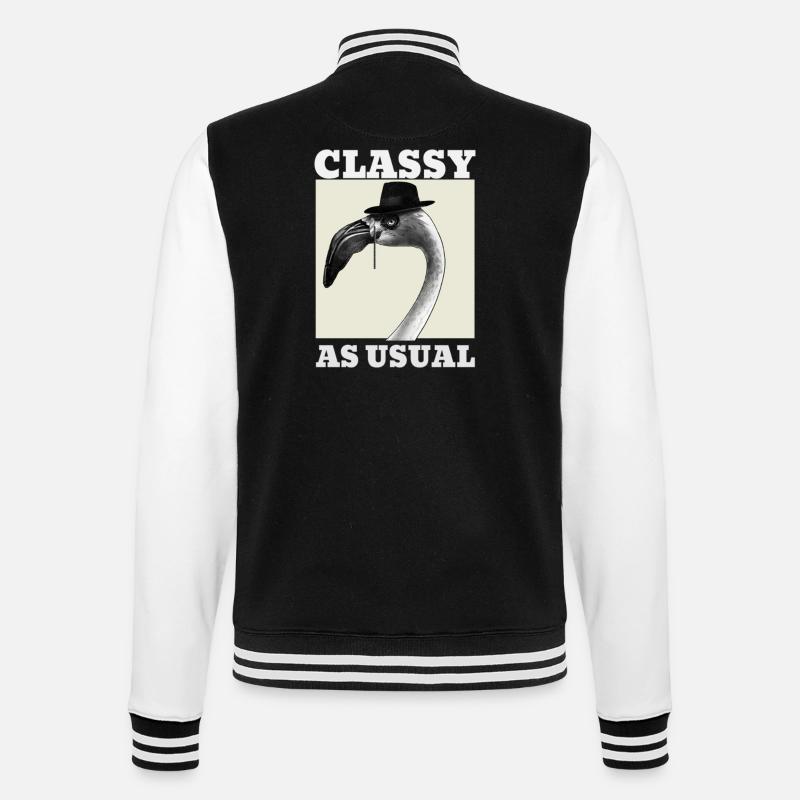 Classy As Usual Flamingo - College Sweat Jacket - black/white