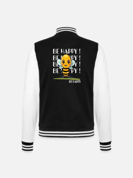 Niedliche Biene Be Happy - College-Sweatjacke - Schwarz/Weiß