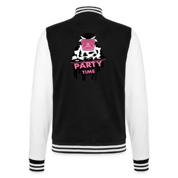 Drôle de fête temps lait vache graffiti citation d’animal - Veste Teddy - noir/blanc - Dos - Marisol (170cm)