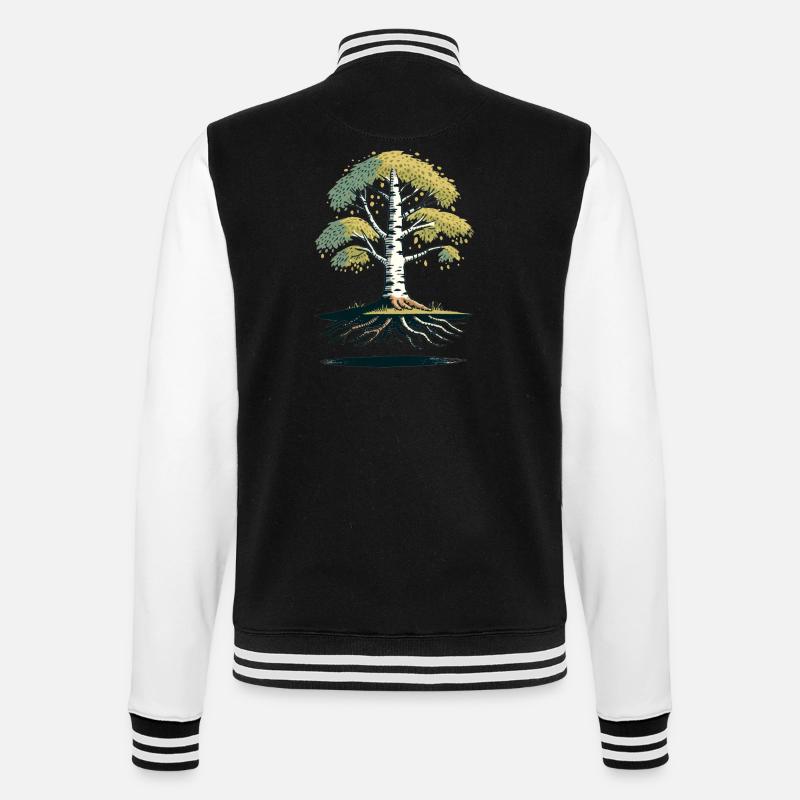 Birch Tree - College Sweat Jacket - black/white
