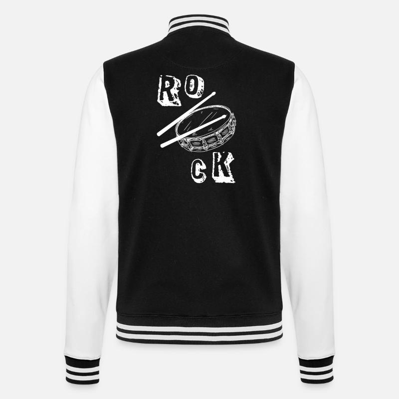 Music - ROCK - Drums - Drums - Percussion - College Sweat Jacket - black/white